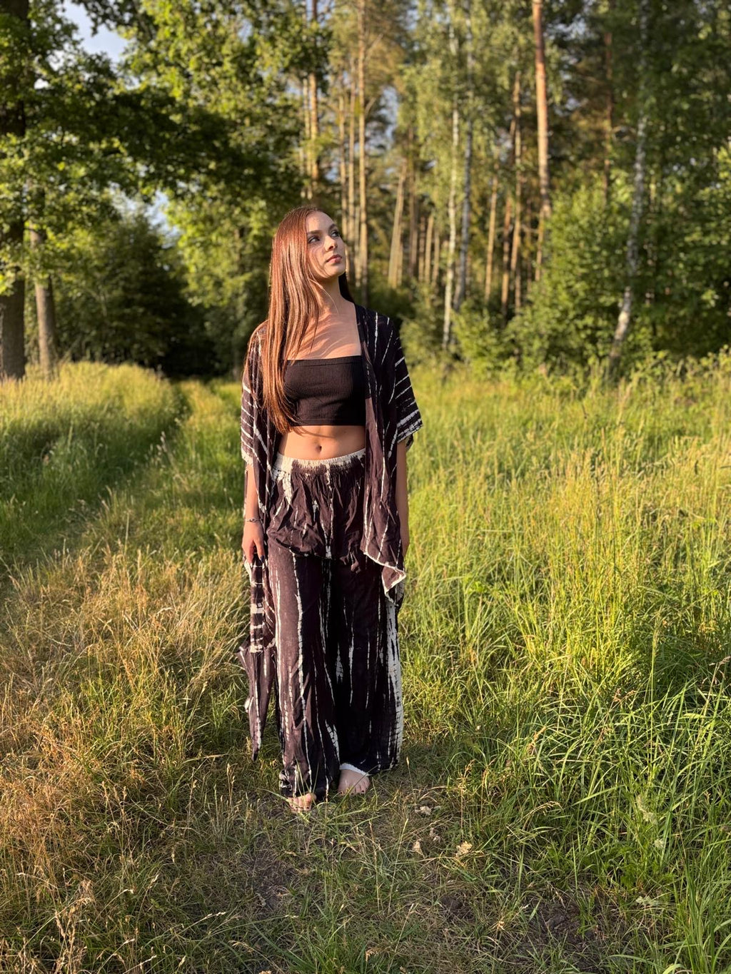 Yin Yang set kimono i spodnie tie dye
