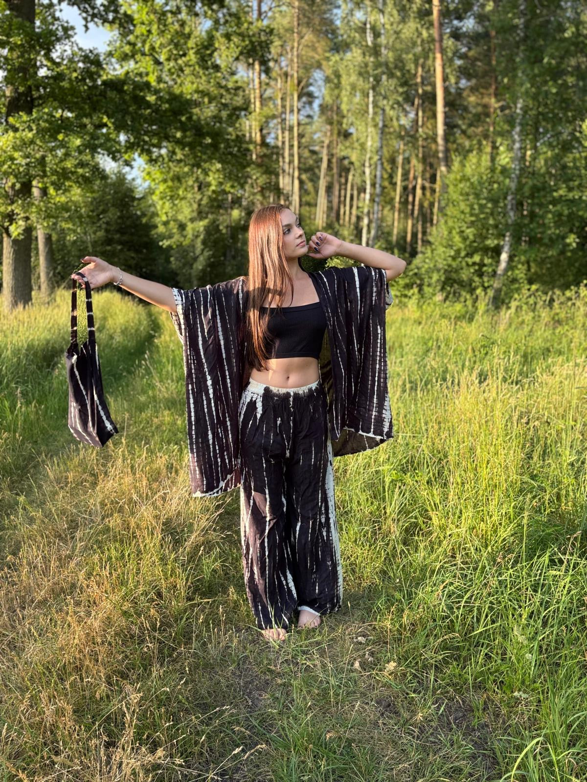 Yin Yang set kimono i spodnie tie dye